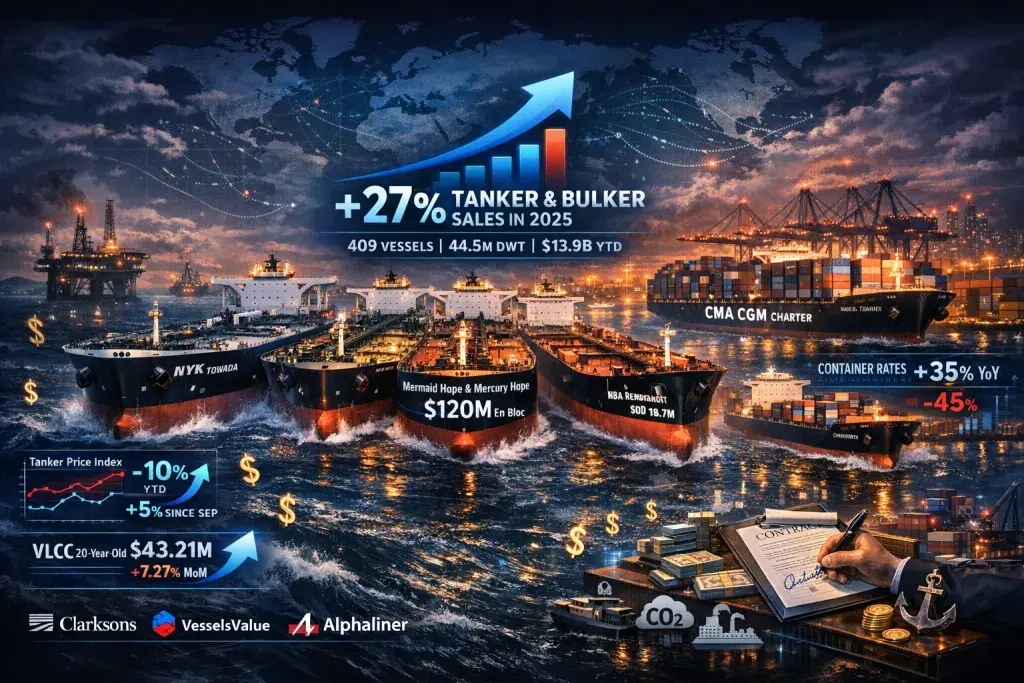 Tanker S&P Activity Surges 27% by Volume in 2025 Amid Softer Prices